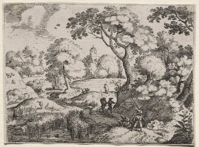 Altı Manzara: Bataklık ve Ormanlık Banka Arasındaki Yol, c. 1595. by Jacob I Savery