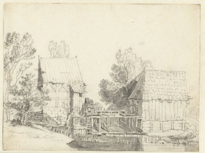 İki Su Değirmeninin Görünümü by Jacob Isaacksz van Ruisdael (school of)