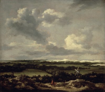 Haarlem yakınlarındaki Kum Tepeleri ile manzara (tuval üzerine yağlı boya) by Jacob van Ruisdael