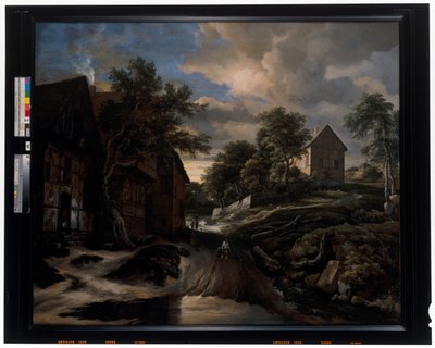 Yarı Ahşap Evlerle Manzara by Jacob Isaaksz. or Isaacksz. van Ruisdael