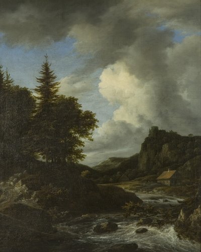 Spate Nehri, 1660 dolayları (tuval üzerine yağlı boya) by Jacob van Ruisdael
