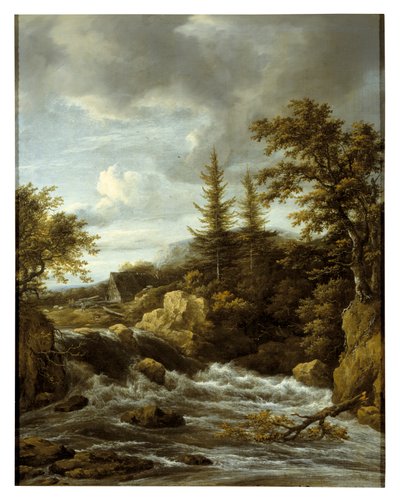 Norveç'te şelale (tuval üzerine yağlıboya) by Jacob van Ruisdael