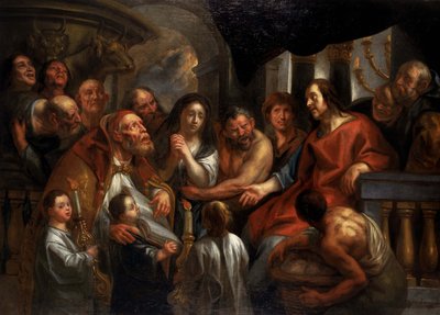 İsa ve Zina Yapan Kadın by Jacob Jordaens