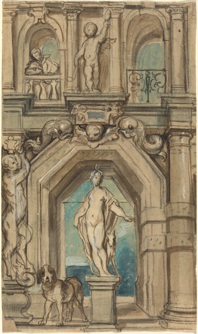 Duvar Dekorasyonu İçin Tasarım [rekto] by Jacob Jordaens