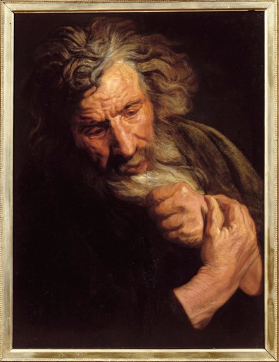 Jacob Jordaens (1593-1678), yaklaşık 1640 Amiens, Picardy Müzesi tarafından Yaşlı Adam Tablosu Başkanı by Jacob Jordaens