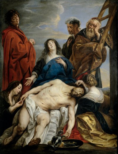 ""Pieta"" Tablo Jacob Jordaens (1593-1678) - 1650-1660 - Tuval üzerine yağlı boya Soluk 221x169 cm Museo del Prado, Madrid by Jacob Jordaens