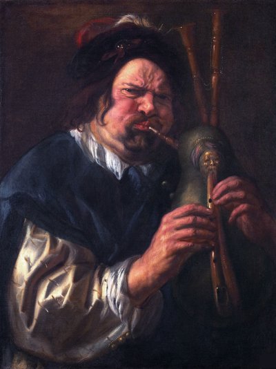 Gayda çalarken kendi portresi by Jacob Jordaens