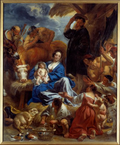 Çobanların Hayranlığı Tablosu Jacob Jordaens (1593-1678) (ec.flam.) 1616-1620 Sun. 1,95x1,22 m Lyon, Güzel Sanatlar Müzesi by Jacob Jordaens