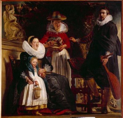 Sanatçının Ailesi Tablosu, Jacob Jordaens (1593-1678) 1621 Güneş. 1,81x1,87 m Madrid, Prado Müzesi by Jacob Jordaens