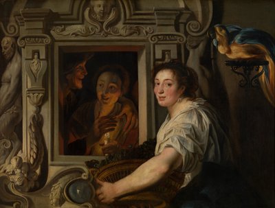 Meyve Satıcısı (yağ) by Jacob Jordaens