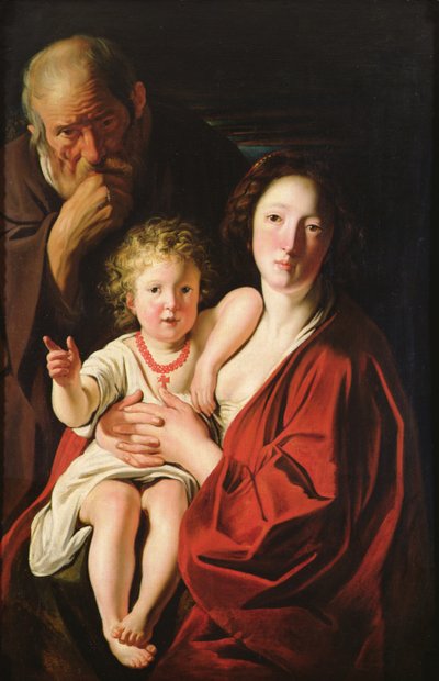 Kutsal Aile (tuval üzerine yağlıboya) by Jacob Jordaens