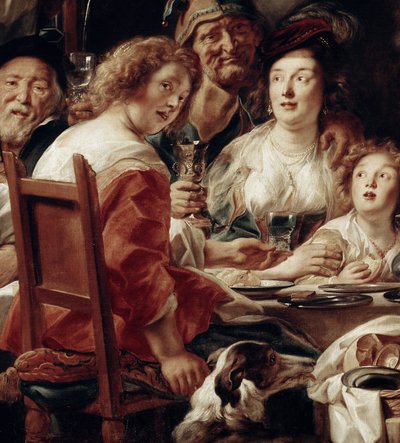 Kral içer, detay (tuval üzerine yağlı boya by Jacob Jordaens