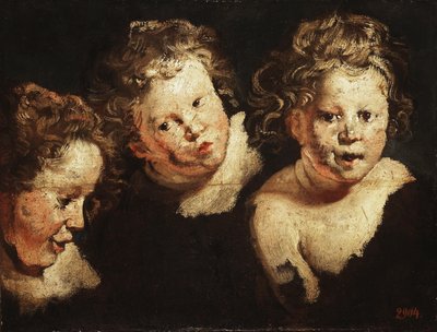 Bir çocuğun kafası üzerine üç çalışma by Jacob Jordaens