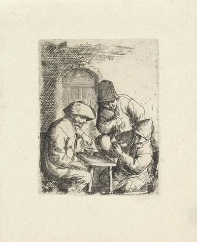 Üç adam ve boş bir sürahi Adriaan van Ostade