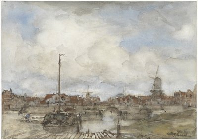Bir şehrin görünümü by Jacob Maris