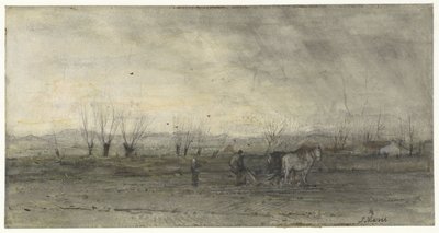 Çiftçi bir çiftçi ile manzara by Jacob Maris
