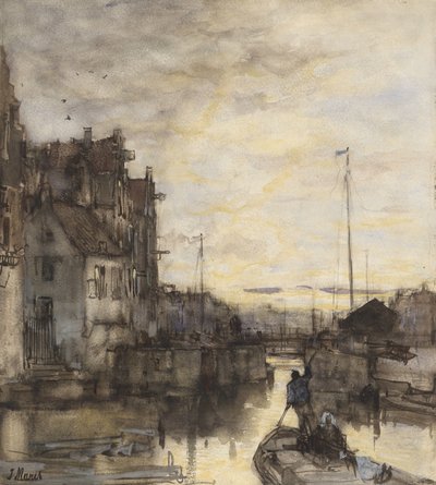 Gece şehir manzarası by Jacob Maris