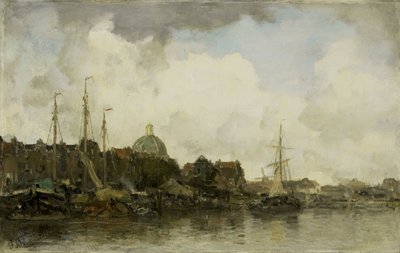 Kubbeli Kiliseli Şehir Manzarası by Jacob Maris