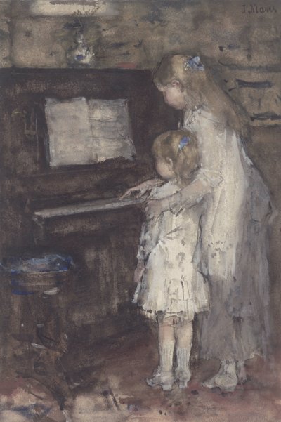 Piyanoda İki Kız by Jacob Maris