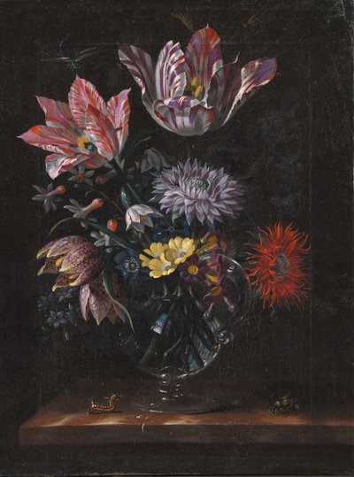 Çiçekli Cam Vazo by Jacob Marrel