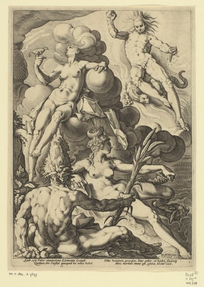 dört element Mitolojik ve alegorik temsiller (dizi başlığı) by Jacob Matham (attributed to)