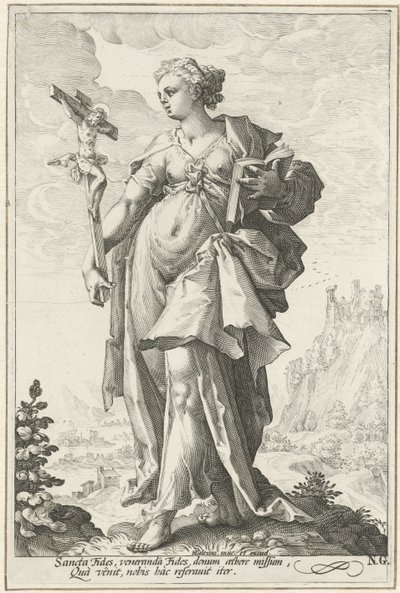 İnanç (Fide) Erdemler (dizi adı) by Jacob Matham (attributed to)