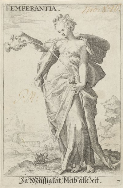 Matigheid (Temperance) Temperance (nesne üzerindeki başlık) by Jacob Matham (attributed to)