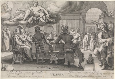 Akşam (Vespers) Vespers (nesne üzerindeki başlık) Günün Dört Zamanı (dizi başlığı) by Jacob Matham