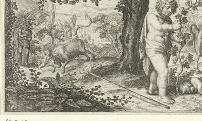 Bacchus ve Ampelus by Jacob Matham
