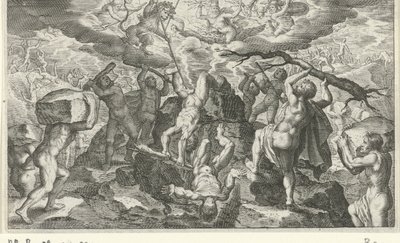 Bacchus Titanları yenmeye yardım ediyor by Jacob Matham
