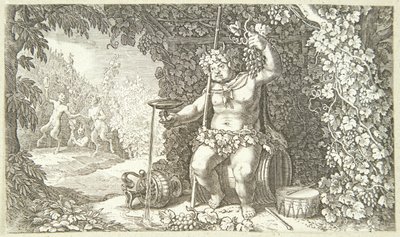 Şarap tanrısı olarak Bakkus by Jacob Matham