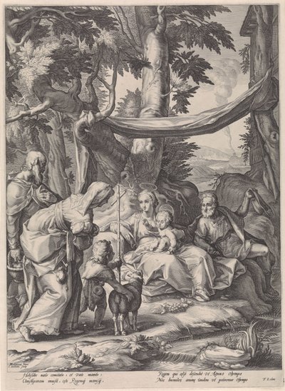 H. Elizabeth, Zacharias ve Vaftizci Yahya çocuğu ile aile by Jacob Matham