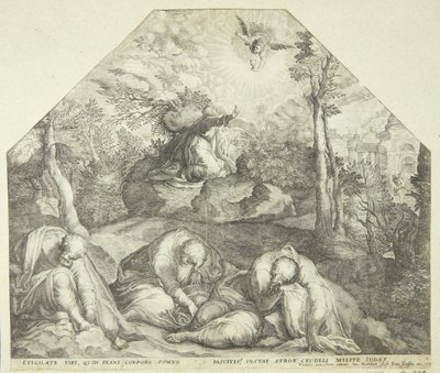 İsa i Getsemane var by Jacob Matham