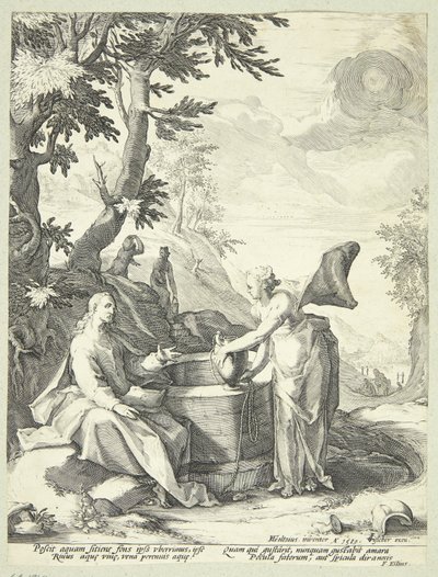 İsa ve Samiriyeli kadın by Jacob Matham
