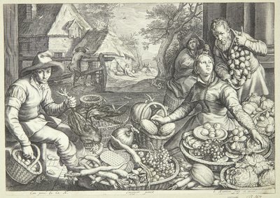 Pazar sahnesi by Jacob Matham