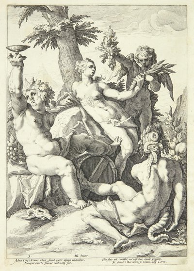 Ceres ve Bacchus olmadan Venüs donar by Jacob Matham
