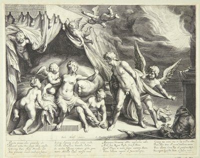 Apollon tarafından keşfedilen Venüs ve Mars by Jacob Matham