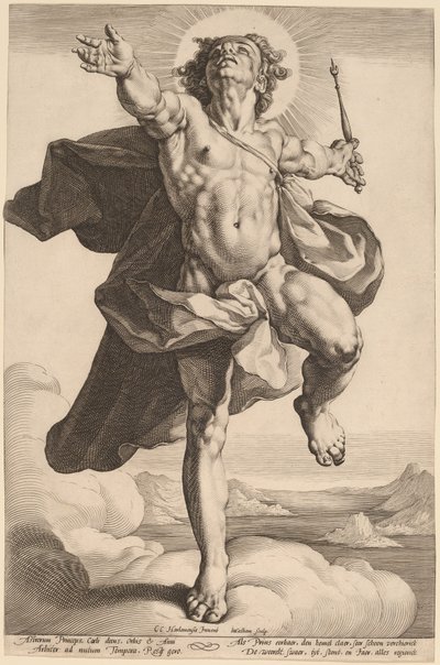 Apollon olarak Sol by Jacob Matham, after Cornelis Cornelisz van Haarlem