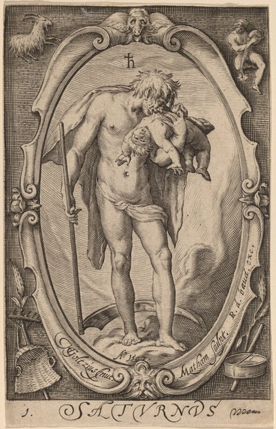 Satürn by Jacob Matham after Hendrik Goltzius