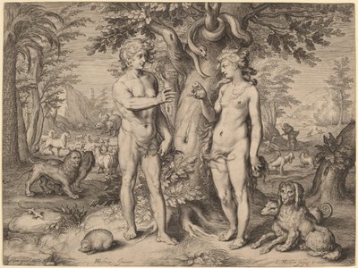 İnsanın Düşüşü by Jacob Matham, after Hendrik Goltzius
