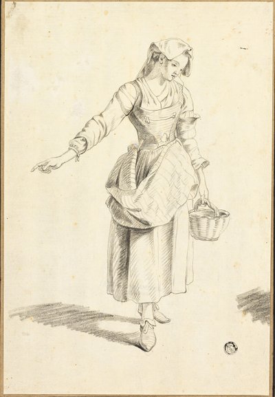 İtalyan Köylü Kızı by Jacob Philipp Hackert