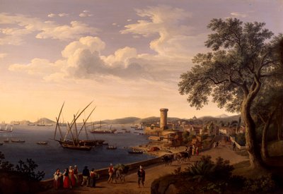 Gaeta Limanı, İskele ve Kale, Jacob Philipp Hackert by Jacob Philippe Hackert
