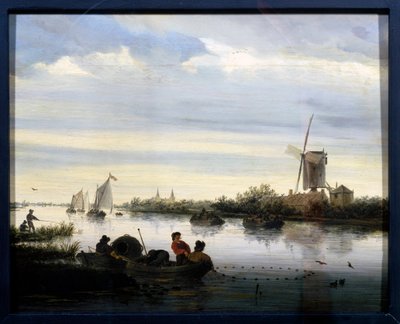 Yel değirmeni ile manzara. Jacob Van Ruisdael (Ruysdael veya Ruisdaal) tarafından boyama by Jacob Salomonsz. Ruysdael