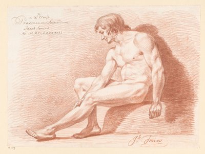 Oturan Erkek Çıplak, Yan Görünüm (2. Ödül 1788) by Jacob Smies