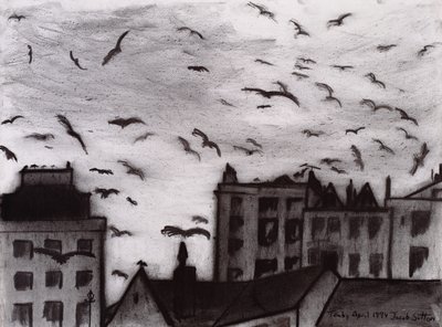 Tenby, 1994 (kağıt üzerinde kömür) by Jacob Sutton