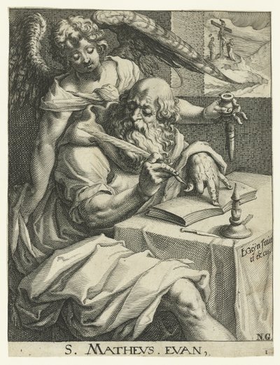 Evangelist Mattheus Dört Evangelist (dizi adı) by Jacob de Gheyn (II) (workshop of)