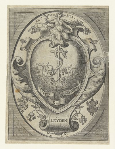 Leiden retorik odasının arması Aşkın temelidir by Jacob de Gheyn (II)