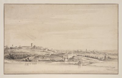 Tiber'in bulunduğu Roma yakınına bakış by Jacob de Heusch