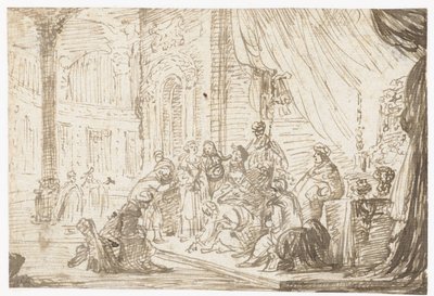 İsa ve zinayla alınan kadın by Jacob de Wet (II)