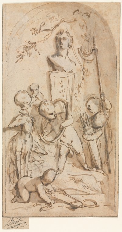 Putti ve Av Nitelikli Diana Büstü by Jacob de Wit